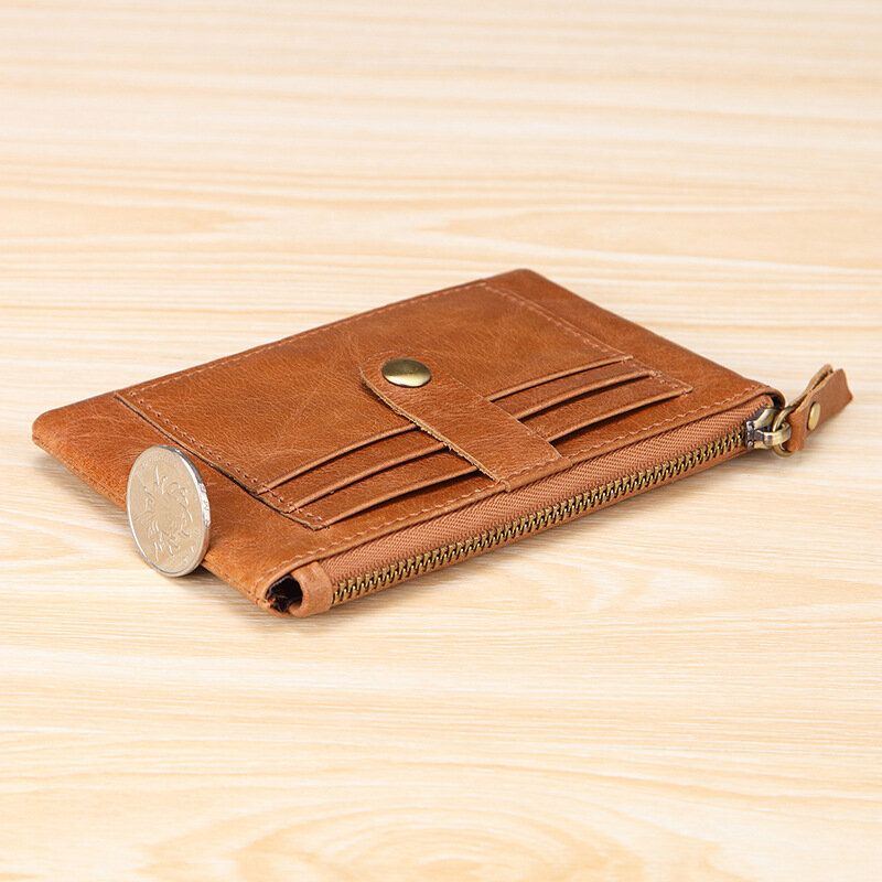 Herren Echtleder 3 Kartenfächer Retro Schlüsselanhänger Etui