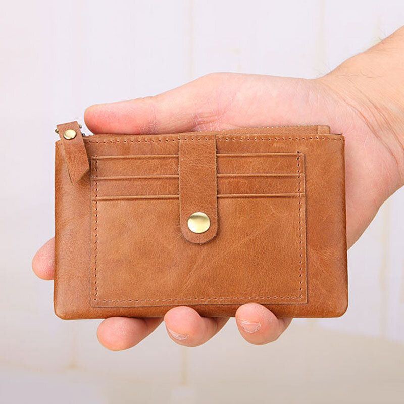 Herren Echtleder 3 Kartenfächer Retro Schlüsselanhänger Etui