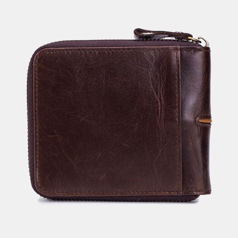 Herren Echtleder Brieftasche Multi Card Kartenhalter Reißverschluss Brieftasche