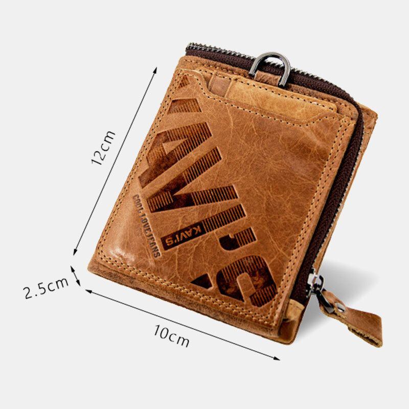 Herren Echtleder Multifunktions Retro Bifold Multi Card Slot Kartenhalter Geldbörsen Mappen Geldscheinklammer