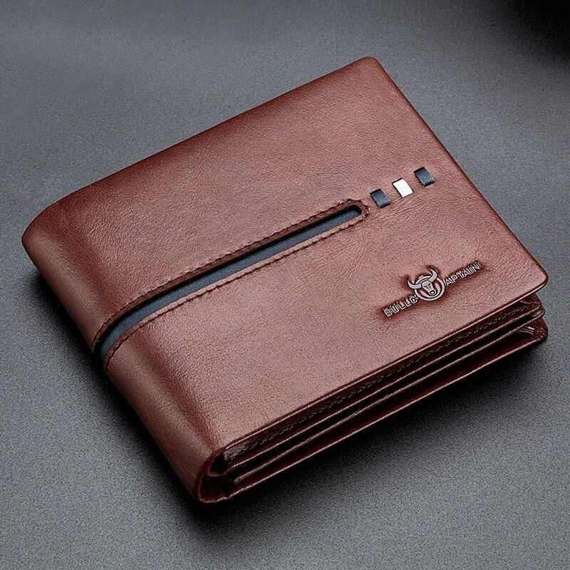 Herren Echtleder Slim Wallet Anti Diebstahl Multi Card Slot Kartenhalter Geldbörse Clip Wallet