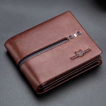 Herren Echtleder Slim Wallet Anti Diebstahl Multi Card Slot Kartenhalter Geldbörse Clip Wallet