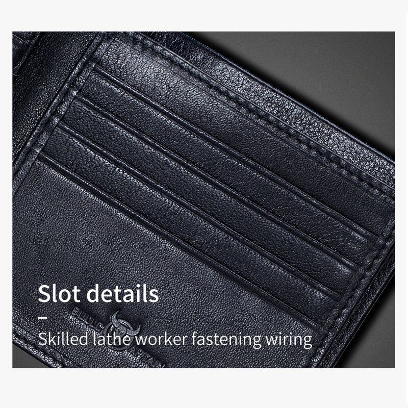 Herren Echtleder Slim Wallet Anti Diebstahl Multi Card Slot Kartenhalter Geldbörse Clip Wallet