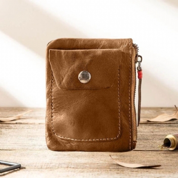 Herren Echtleder Vintage Münztasche Geldbörse Schlüsseltasche Geldbörse