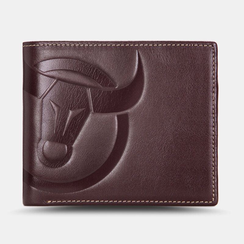 Herren Geldbörsen Horizontal Vertikal Bifold Anti Diebstahl Bürste Multi Card Slot Kartenhalter Geldscheinklammer Rindsleder Geldbörsen