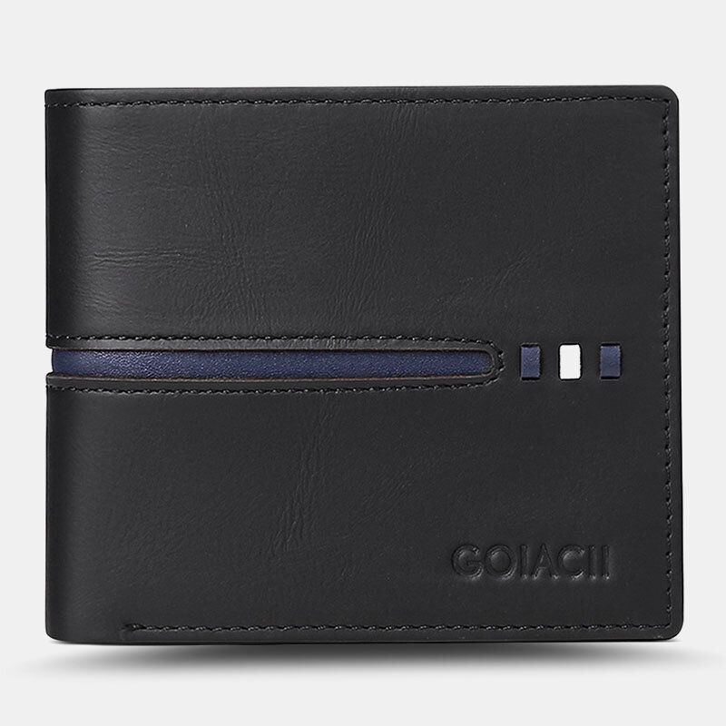 Herren Horizontal Bifold Blocking Card Case Retro Short Multi Card Slot Card Holder Coin Purse Money Clip Führerschein Wallet