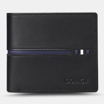 Herren Horizontal Bifold Blocking Card Case Retro Short Multi Card Slot Card Holder Coin Purse Money Clip Führerschein Wallet