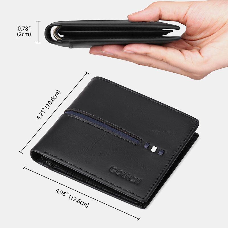 Herren Horizontal Bifold Blocking Card Case Retro Short Multi Card Slot Card Holder Coin Purse Money Clip Führerschein Wallet