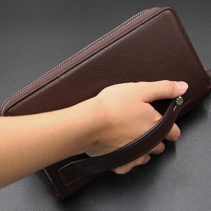 Herren Kunstleder Große Kapazität Business 5.8 Zoll Telefon Clutch Wallet Multi Slot Card Holder Wallet