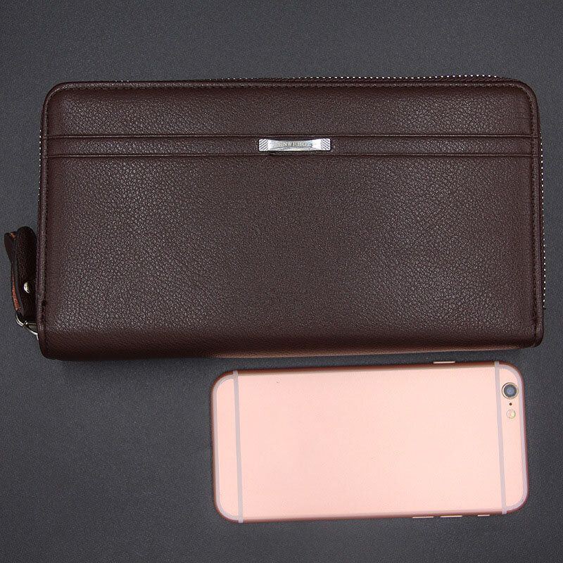 Herren Kunstleder Große Kapazität Business 5.8 Zoll Telefon Clutch Wallet Multi Slot Card Holder Wallet