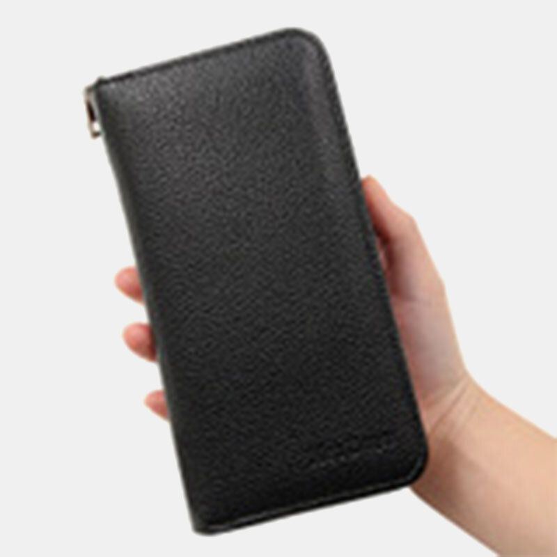 Herren Kunstleder Große Kapazität Business 5.8 Zoll Telefon Clutch Wallet Multi Slot Card Holder Wallet