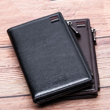 Herren Kunstleder Retro Business Multi Slot Hand Carry Card Holder Wallet Clutch Geldbörse