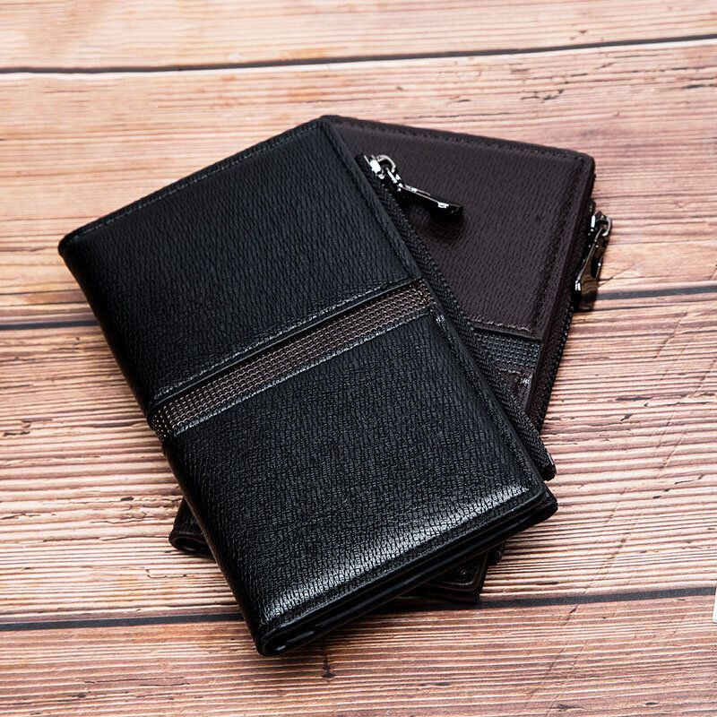 Herren Kunstleder Retro Business Multi Slot Hand Carry Card Holder Wallet Clutch Geldbörse