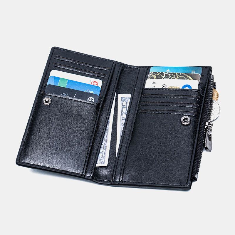 Herren Kunstleder Retro Business Multi Slot Hand Carry Card Holder Wallet Clutch Geldbörse