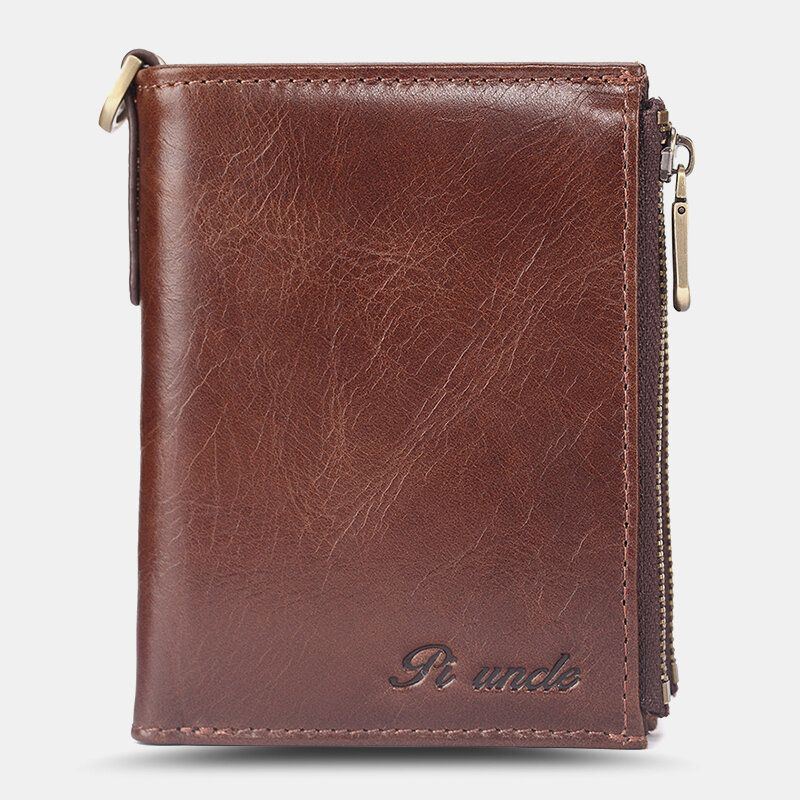 Herren Kurz Bifold Blocking Minimalist Wallet Retro Multi Card Slot Kartenhalter Rindsleder Führerschein Geldbörse