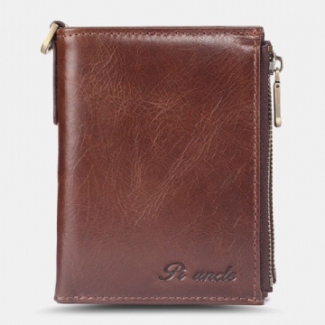 Herren Kurz Bifold Blocking Minimalist Wallet Retro Multi Card Slot Kartenhalter Rindsleder Führerschein Geldbörse