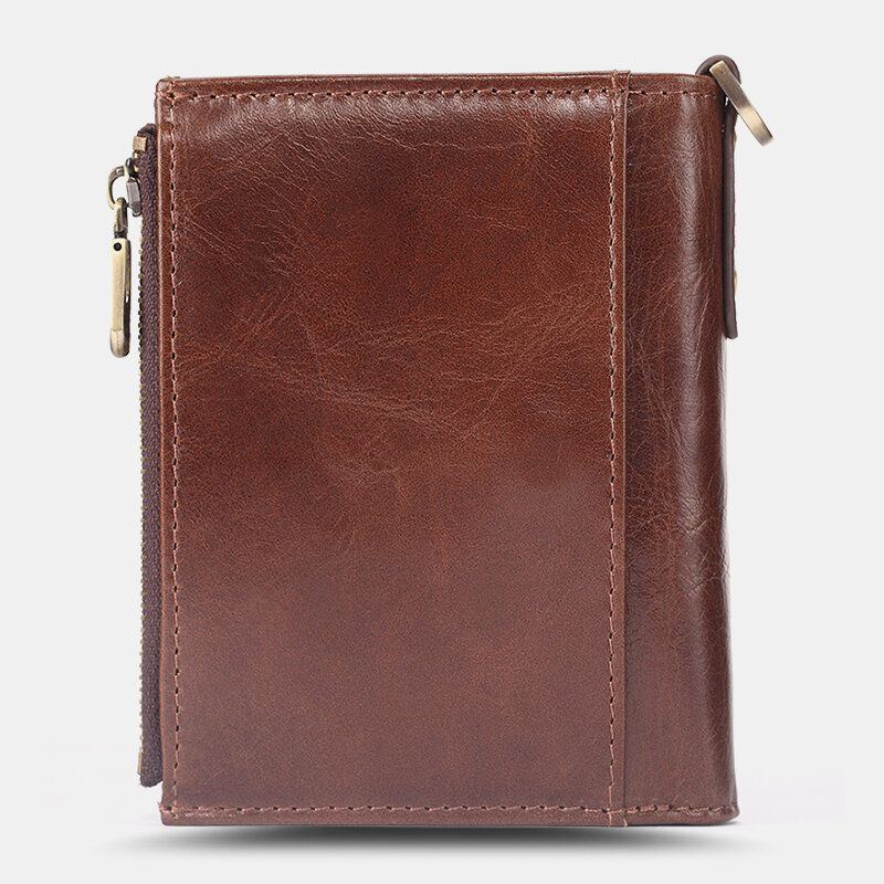 Herren Kurz Bifold Blocking Minimalist Wallet Retro Multi Card Slot Kartenhalter Rindsleder Führerschein Geldbörse