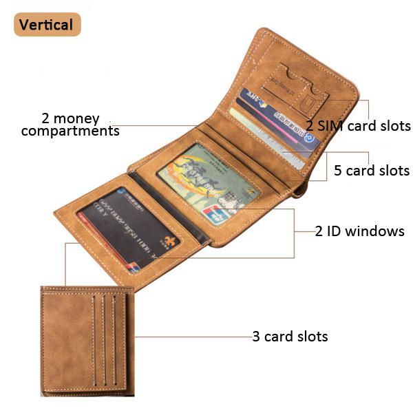 Herren Multi Card Slots Slim Wallet Kartenhalter