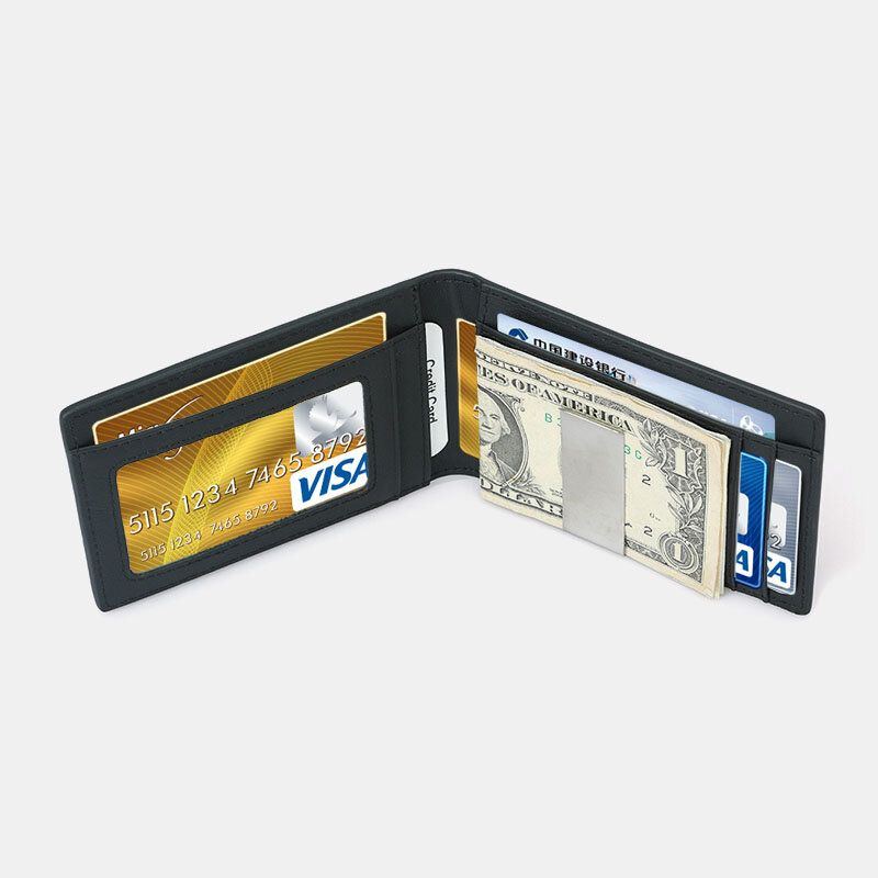 Herren Multifunktion Business Karbonfaser Us Dollar Clip Card Trade Short Multi Card Slots Wallet