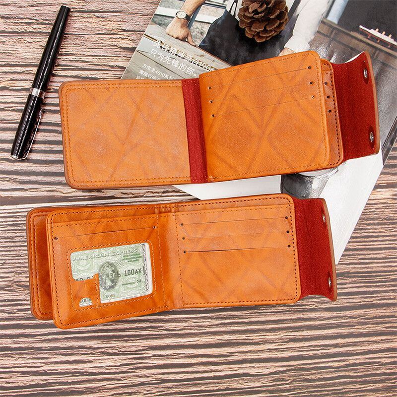 Herren Pu Leder Dollar Muster Bifold Sort Multi Card Slot Kartenhalter Geldbörse Geldbörse