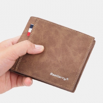 Herren Pu Leder Multi Kartensteckplatz Casual Thin Money Clip Card Holder Wallet