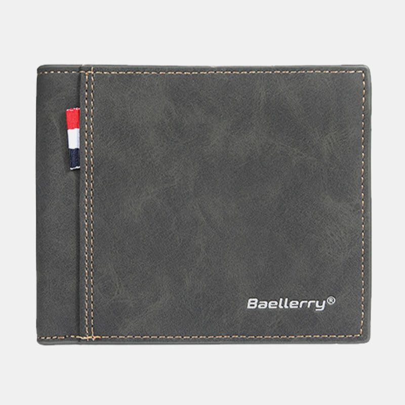 Herren Pu Leder Multi Kartensteckplatz Casual Thin Money Clip Card Holder Wallet