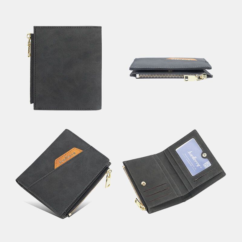 Herren Pu Leder Multi Kartensteckplatz Casual Thin Money Clip Card Holder Wallet