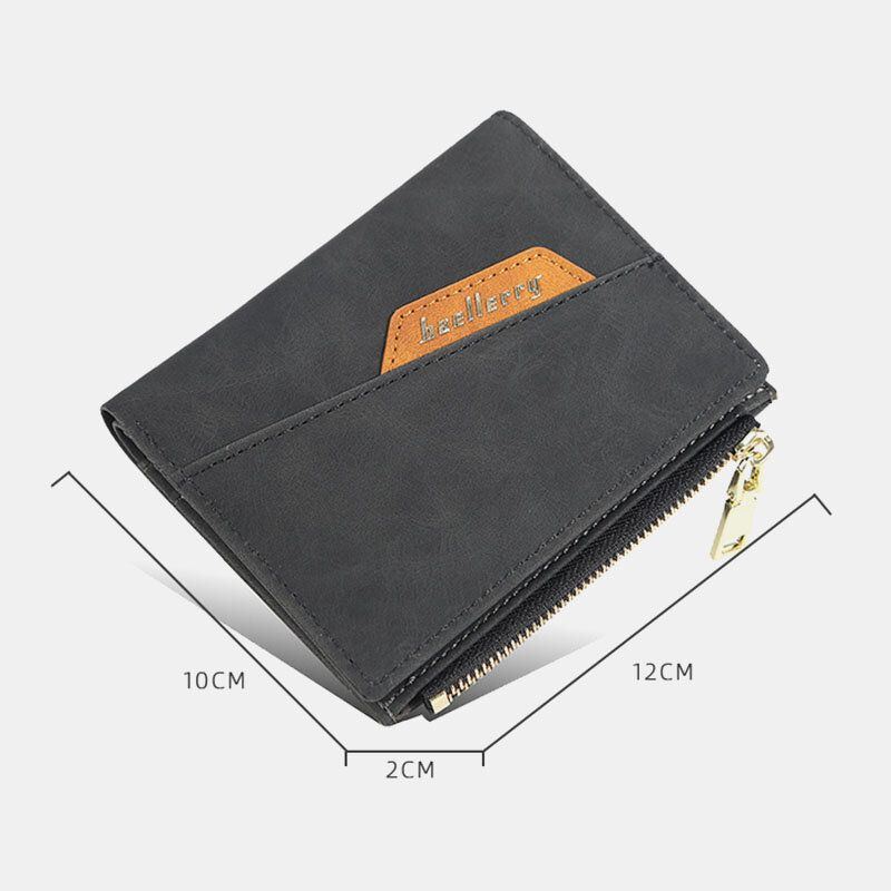 Herren Pu Leder Multi Kartensteckplatz Casual Thin Money Clip Card Holder Wallet