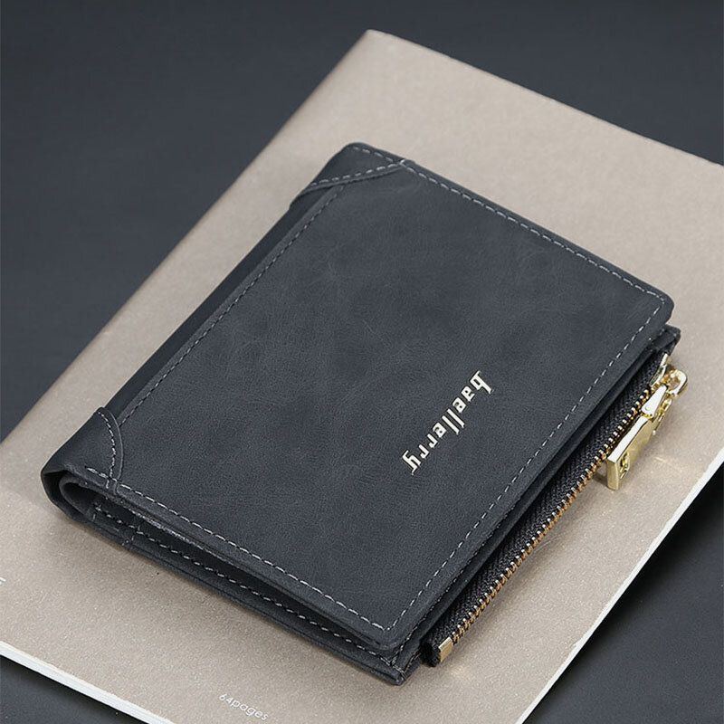 Herren Pu Leder Multi Kartensteckplatz Casual Thin Money Clip Card Holder Wallet