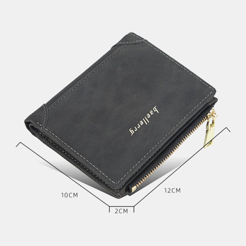 Herren Pu Leder Multi Kartensteckplatz Casual Thin Money Clip Card Holder Wallet