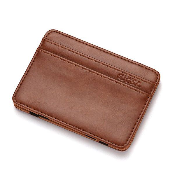 Herren Pu Money Card Clip Magic Wallet Lässige Kupplung Bus Card Bag