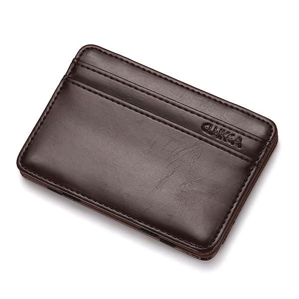 Herren Pu Money Card Clip Magic Wallet Lässige Kupplung Bus Card Bag