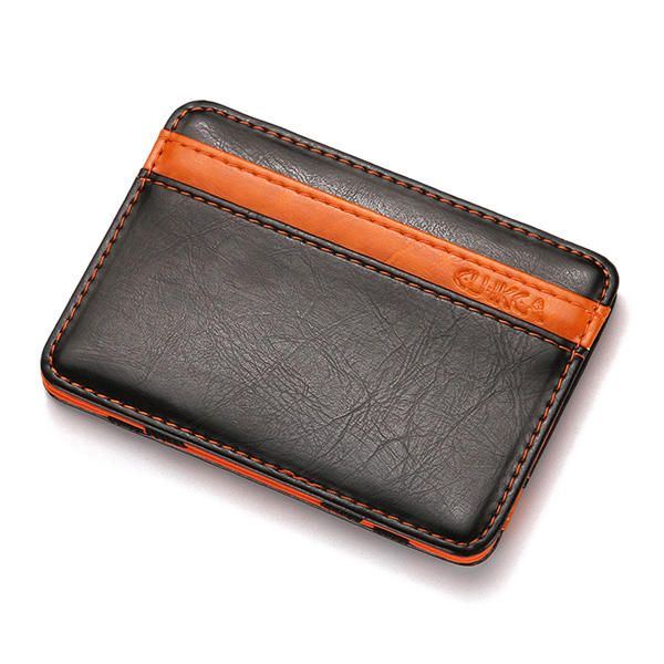 Herren Pu Money Card Clip Magic Wallet Lässige Kupplung Bus Card Bag