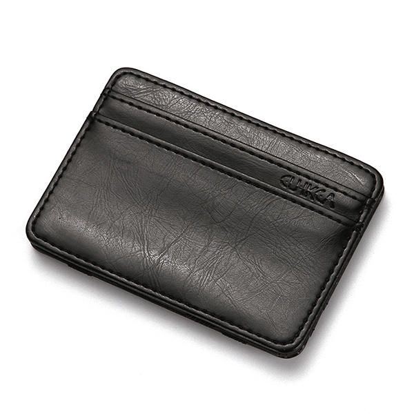 Herren Pu Money Card Clip Magic Wallet Lässige Kupplung Bus Card Bag