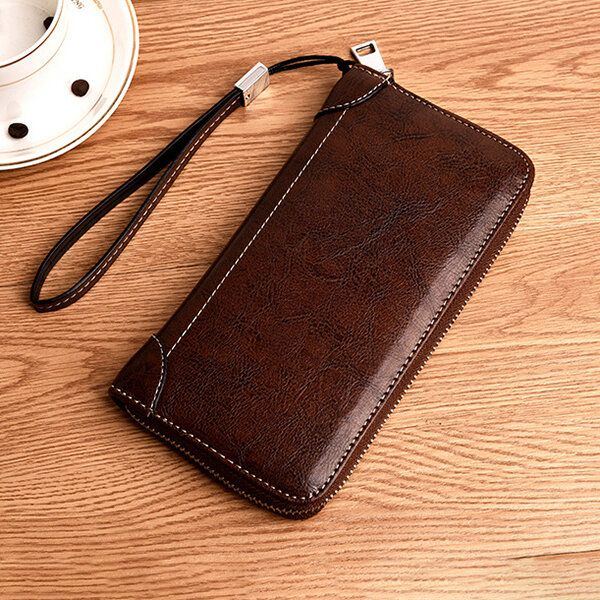 Herren Retro Pu Long Wallet Kartenhalter 5.5 Zoll Handytasche