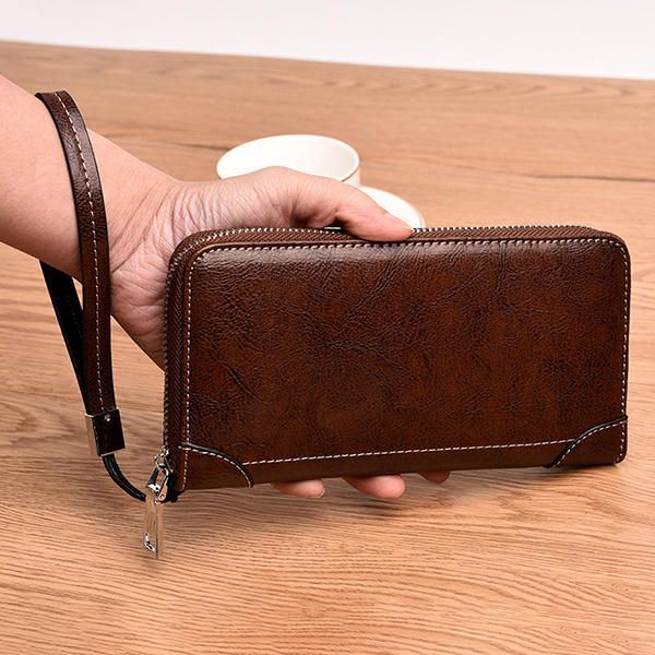 Herren Retro Pu Long Wallet Kartenhalter 5.5 Zoll Handytasche