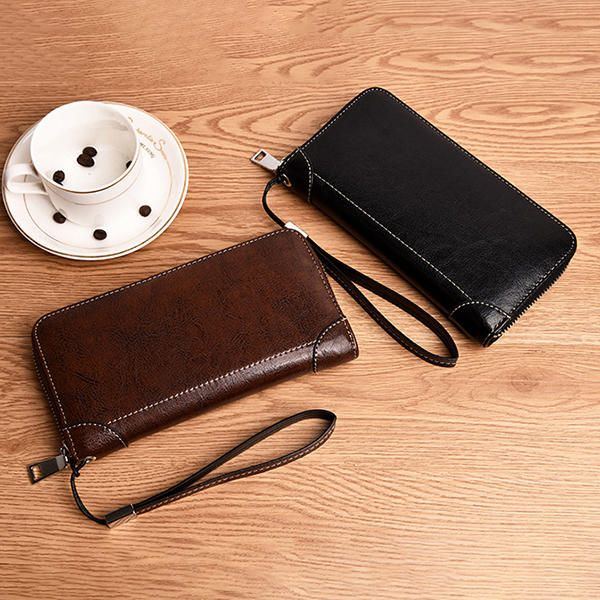 Herren Retro Pu Long Wallet Kartenhalter 5.5 Zoll Handytasche