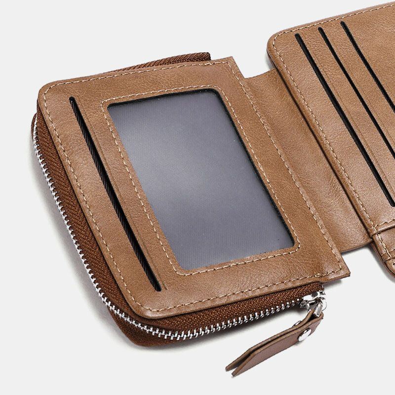 Herren Retro Reißverschluss Brieftasche Kartenhalter Münzbeutel Kartenhalter