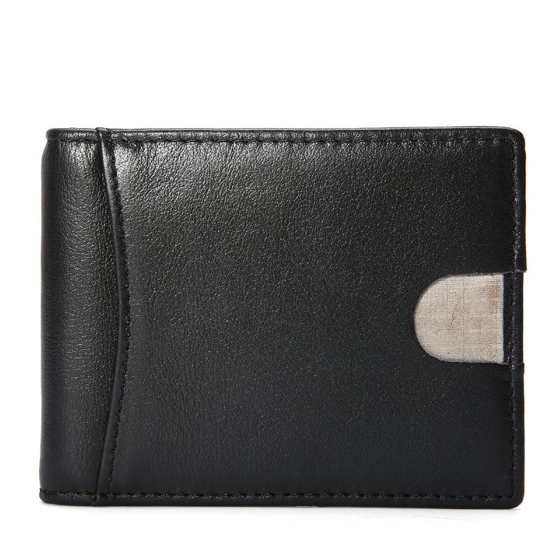 Herren Slim Bifold Blocking Wallets Retro Casual Echtleder Kurz Multi Card Slot Kartenhalter Geldscheinklammer