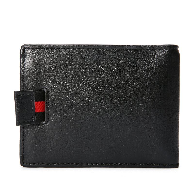 Herren Slim Bifold Blocking Wallets Retro Casual Echtleder Kurz Multi Card Slot Kartenhalter Geldscheinklammer