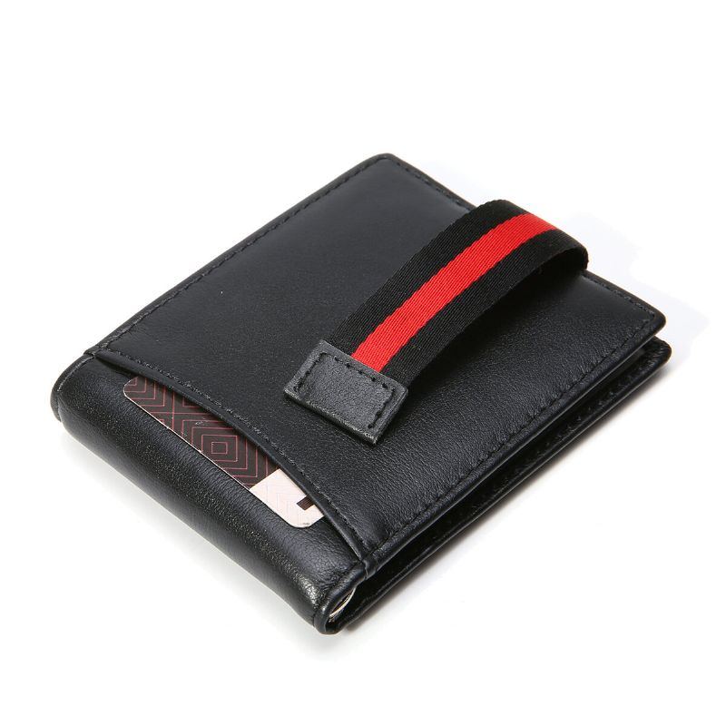 Herren Slim Bifold Blocking Wallets Retro Casual Echtleder Kurz Multi Card Slot Kartenhalter Geldscheinklammer