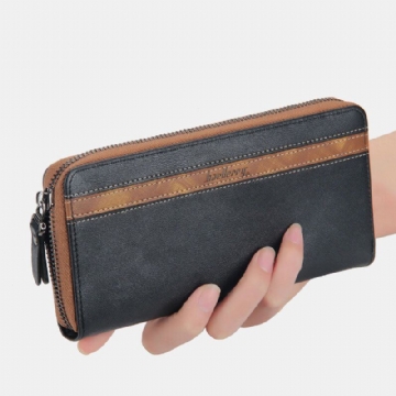 Herren Unisex Kunstleder Multifunktionsreißverschluss 6.3 Zoll Handytasche Kupplung Geldbörse Multi Slot Kartenhalter Geldbörse