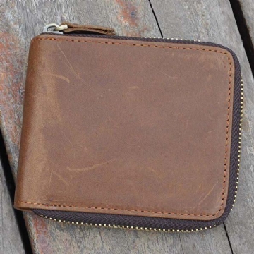 Herren Vintage Münztasche Mit Großer Kapazität Aus Echtem Leder