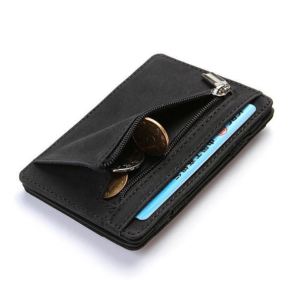 Herren Kunstleder Kreative Magic Wallet Zipper Coin Bag