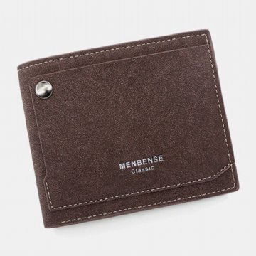 Herren Pu Mattes Leder 9 Kartenfächer Kartenhalter Fashion Short Bifold Outer Button Coin Purse Money Clip Wallet