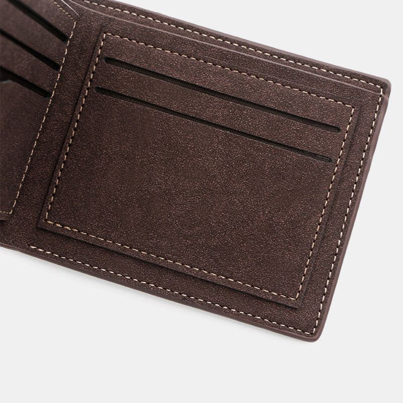 Herren Pu Mattes Leder 9 Kartenfächer Kartenhalter Fashion Short Bifold Outer Button Coin Purse Money Clip Wallet