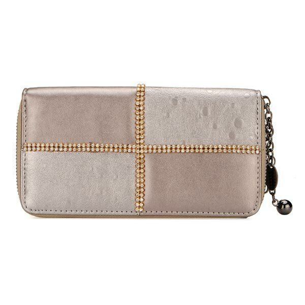 Mode Strass Damen Retro Lange Reißverschluss Geldbörse Clutch Wallet