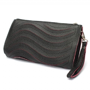 Pu Handtasche Für Damen Welle Einzelne Schulter Umhängetasche Handgelenk Clutch Geldbörse