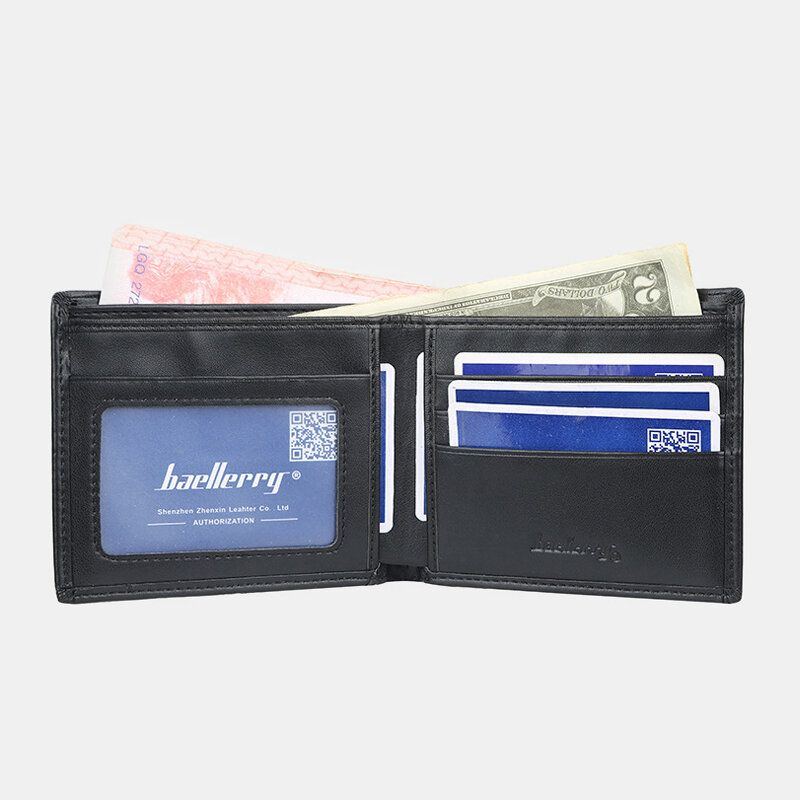 Pu Leder Dünner Kartenhalter Multi Card Slot Retro Business Ledergeldbörse Für Herren